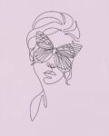 Woman Butterfly art T shirt – Sky Blue