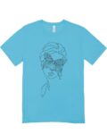Woman Butterfly art T shirt – Sky Blue
