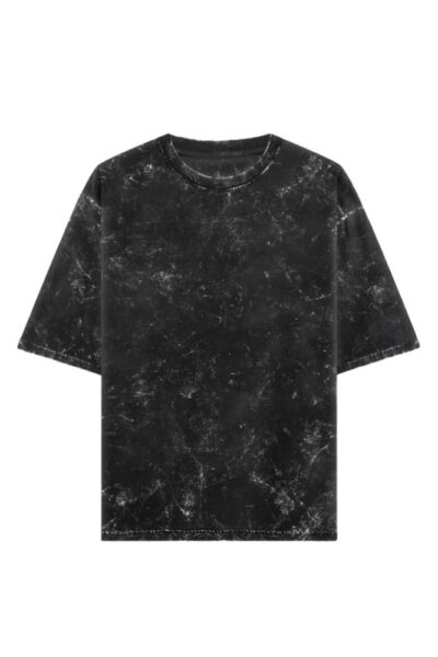 BLACK ACID WASHED OVERSIZED T-SHIRT