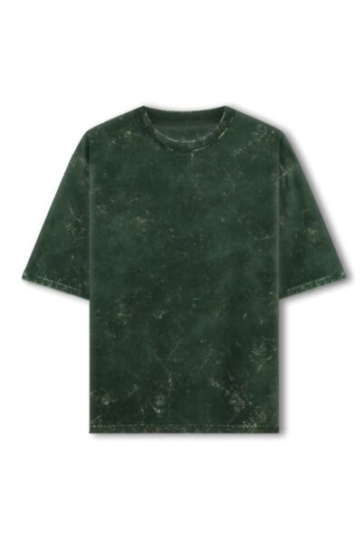 Bottle Green Acid Washed Oversized T-Shirt