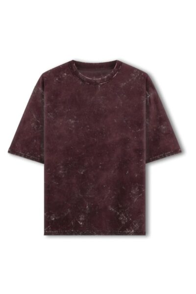 Maroon Acid Washed Oversized T-Shirt