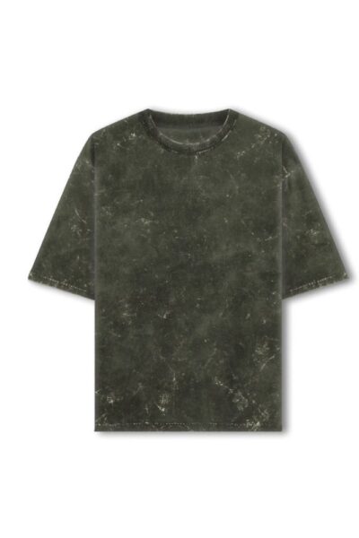 Olive Green Acid Washed Oversized T-Shirt
