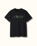 Army black classic round neck cotton T-Shirt